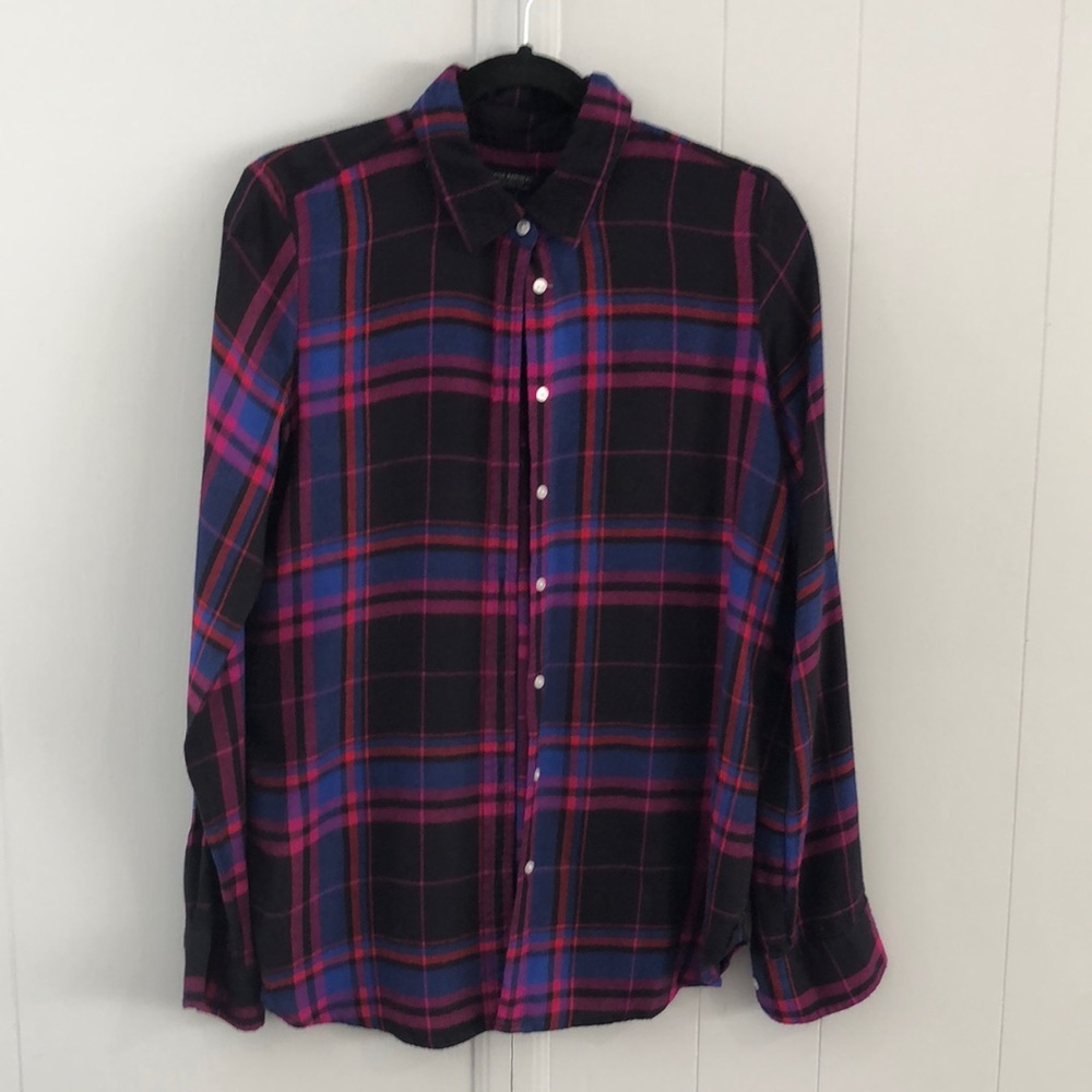 Banana Republic bright flannel button down Tall Size
